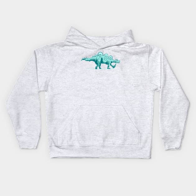 buzzsaw stegosaurus Kids Hoodie by strangethingsa